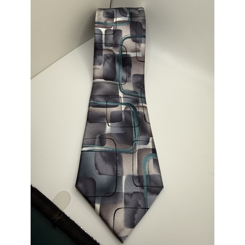 Jerry Garcia Collection‎ 59 Untitled Abstract Art Necktie Gray Teal 62" x 3.5"